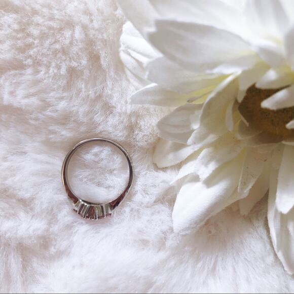 Sterling Silver Pink Floral Pinky Ring - Picture 6 of 11